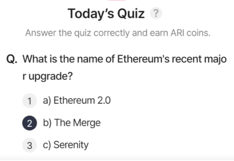 ARI Wallet Daily Quiz Answer 17 June 2025 (AriChain)